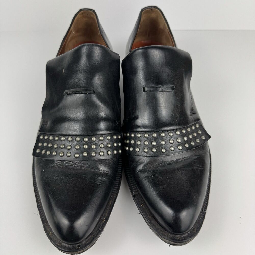 A.S. 98 Italian Leather Studded Women's Handcrafted Loafers, Sz. EU 37, US 7